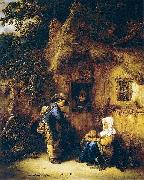 OSTADE, Isaack van Traveller at a Cottage Door Sweden oil painting artist
